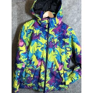 Sunice Jacket Girls 16 Neon Bright Multicolor Ski Snowboard Hooded Winter